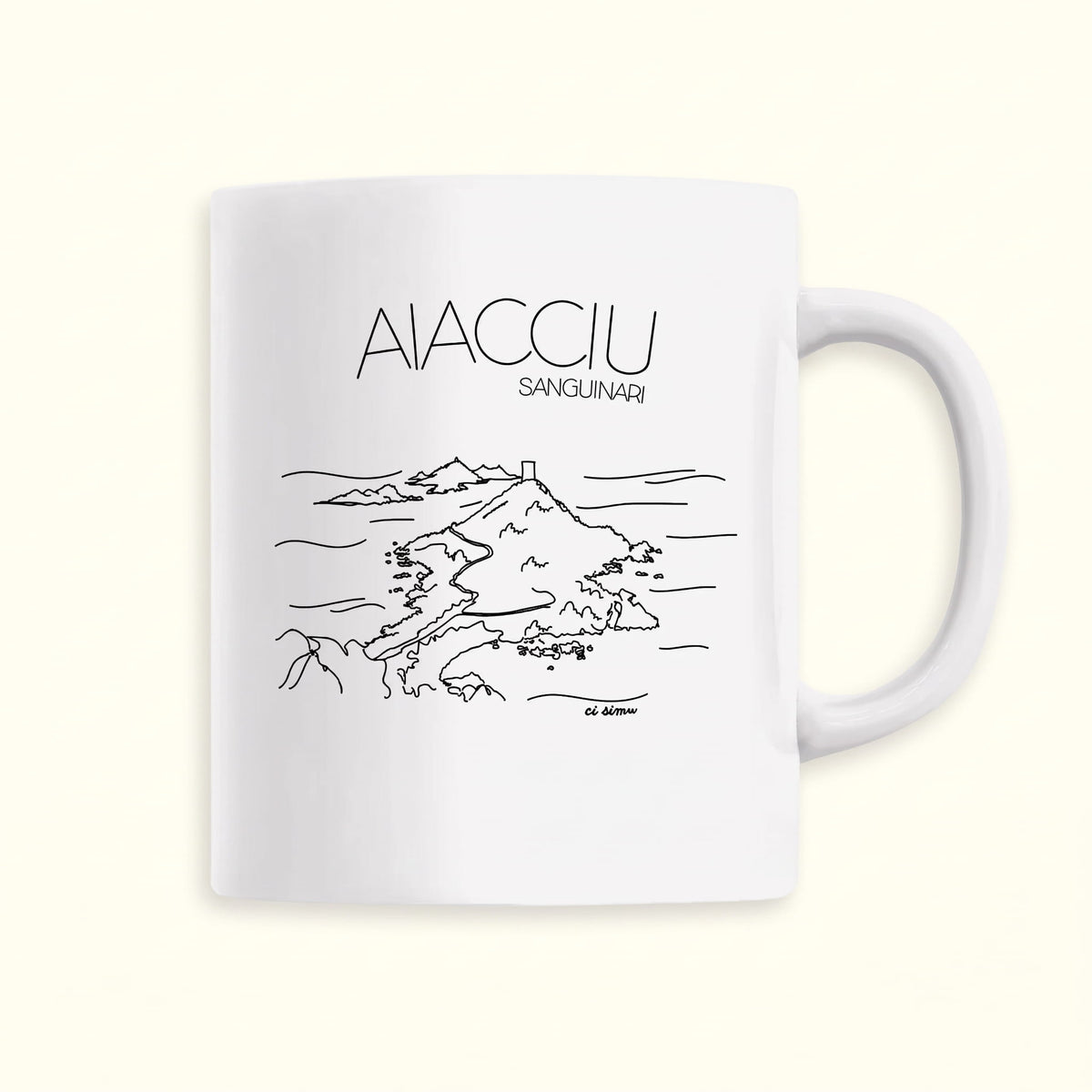 Tasse / mug représentant les îles sanguinaires d'Ajaccio en Corse