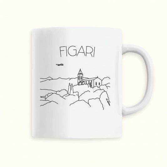 Mug Corse avec dessin du village de Figari