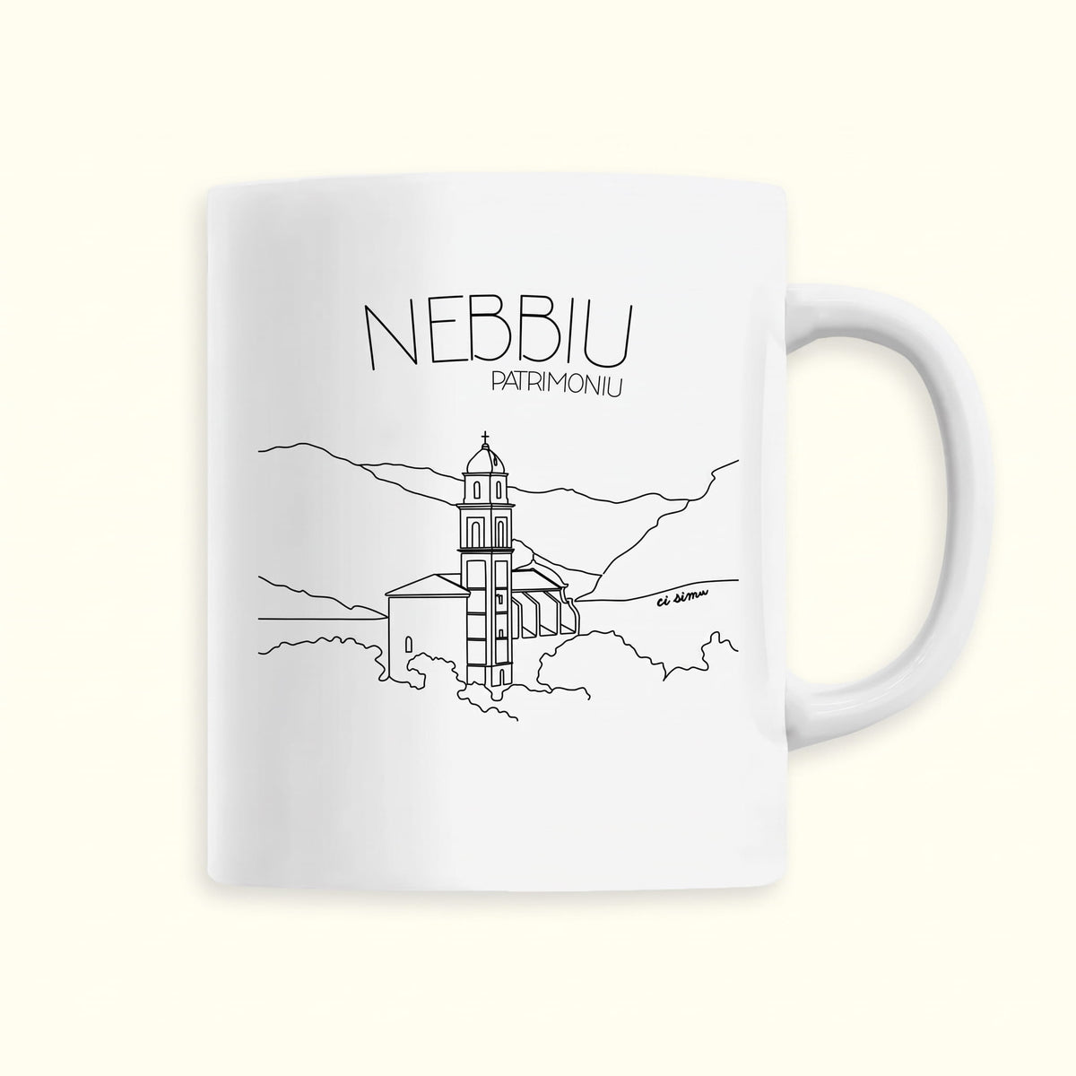 Tasse corse avec l'église de Patrimonio