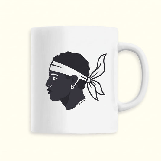 Tasse, mug avec la testa mora, le drapeau de la Corse