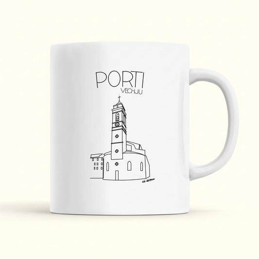 Mug souvenir de Corse avec l'église de Porto Vecchio