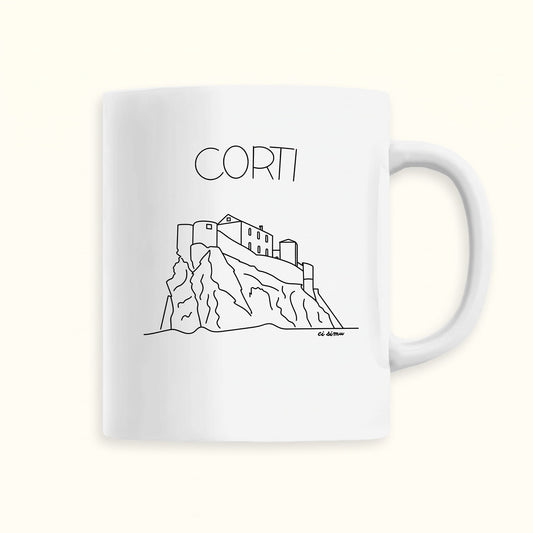 Mug avec la citadelle de Corte, la capitale de la Corse