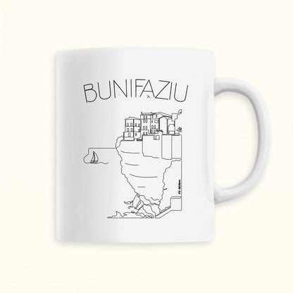 Tasse moderne type Mug avec un dessin des falaises de Bonifacio