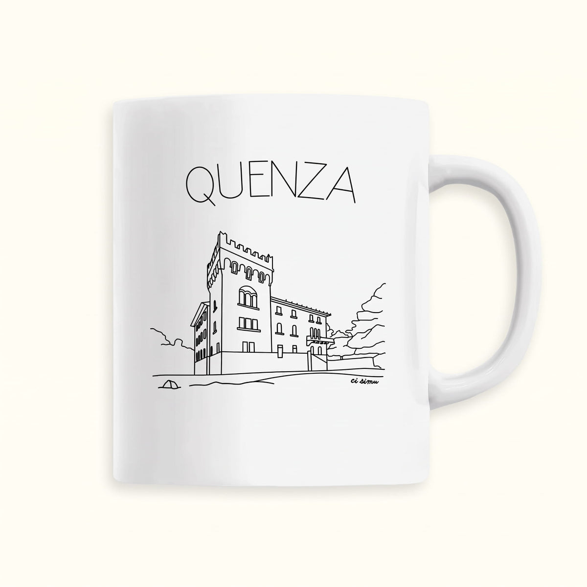 tasse corse avec le village de Quenza