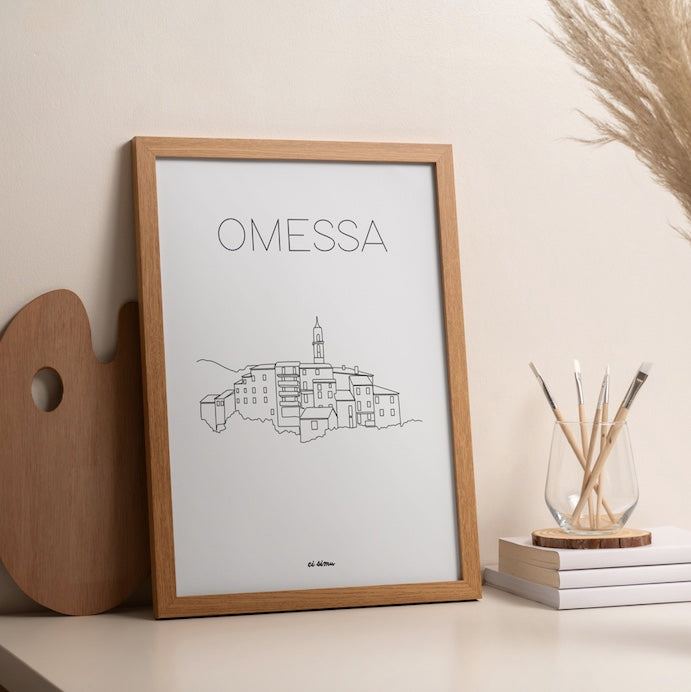 affiche Omessa noir et blanc corse