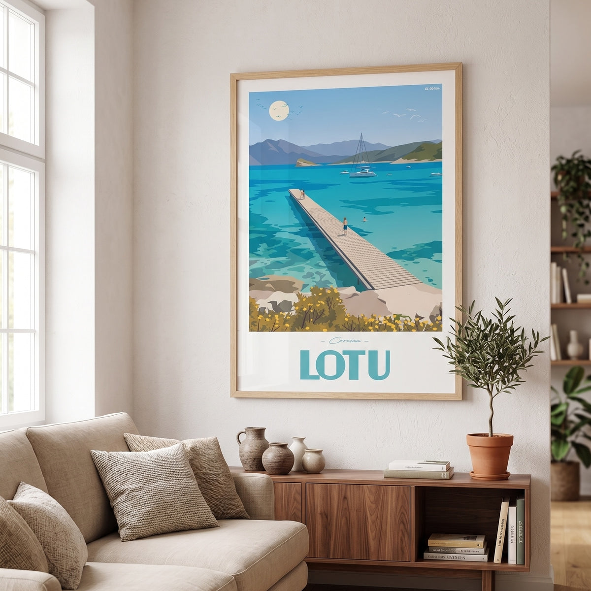 poster corse de la plage du Lotu