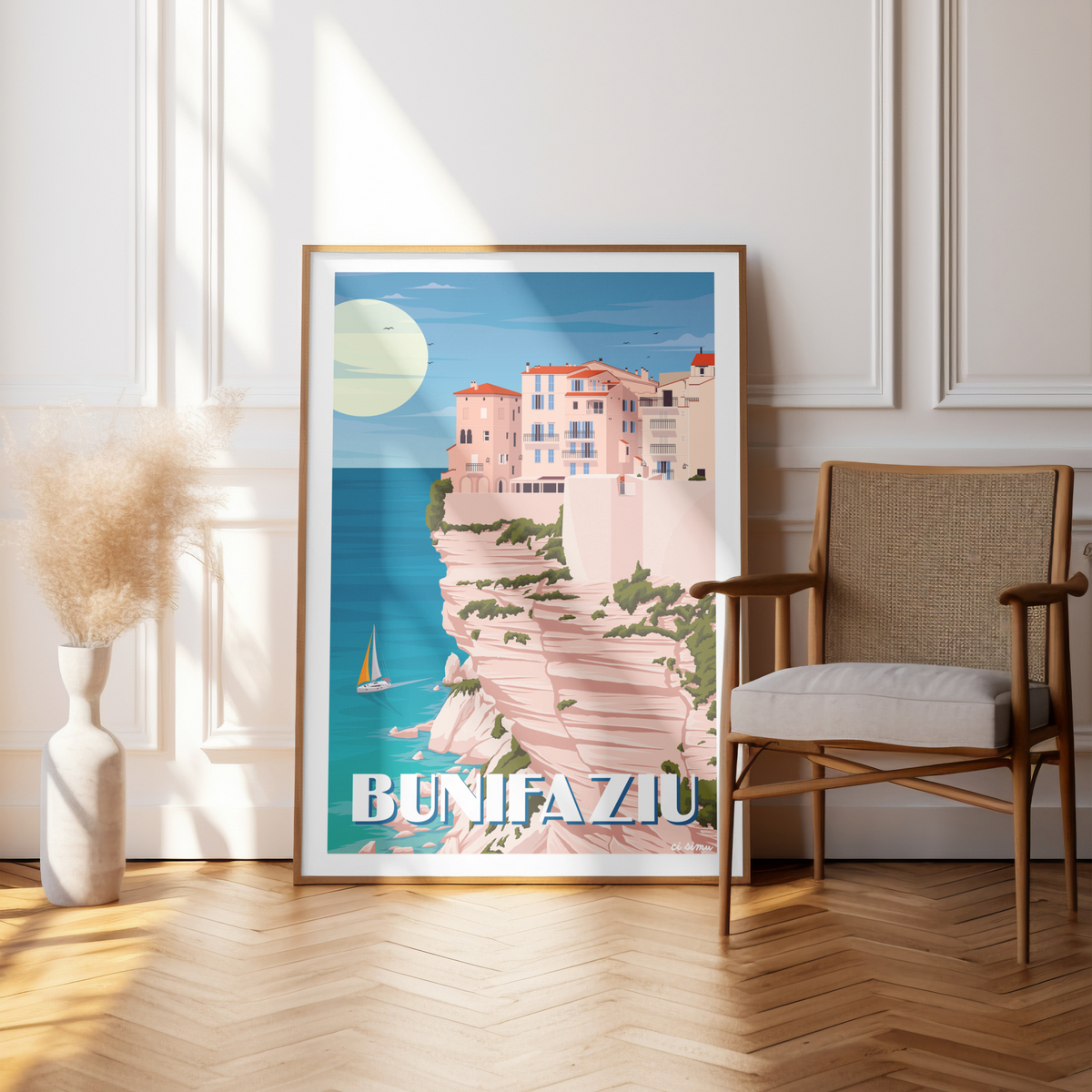Poster Bunifaziu falaises Bonifacio Corse