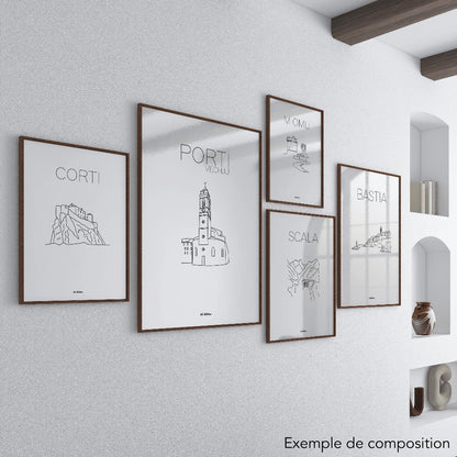 Affiche noir et blanc corse