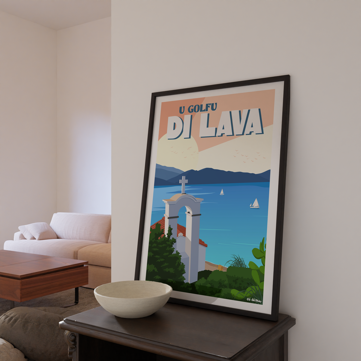 Affiche Golfe de Lava anse sauvage mer Corse