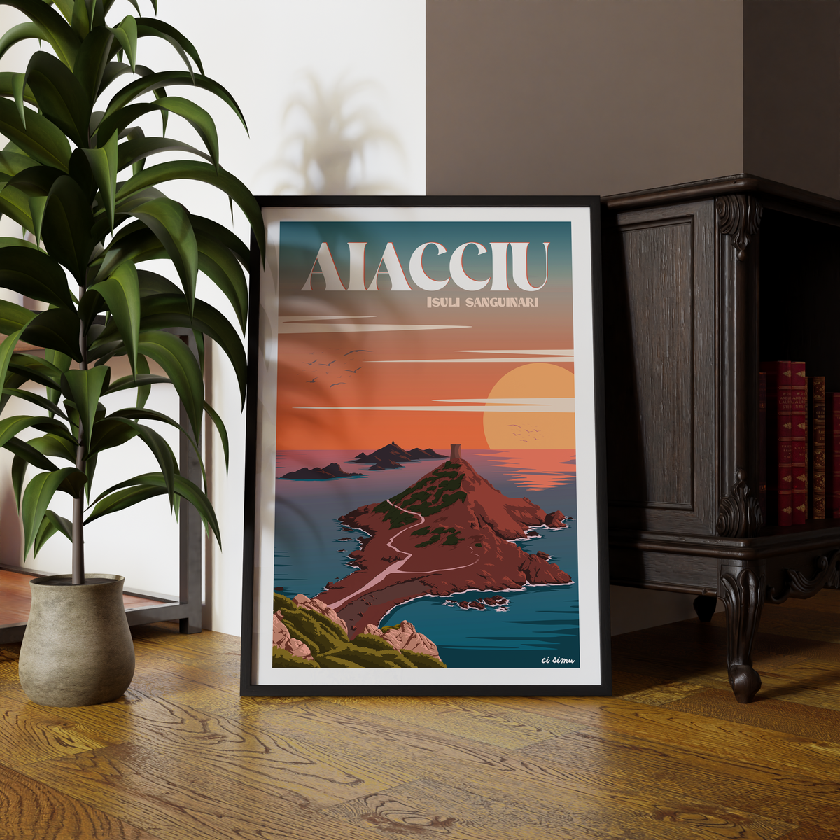 Poster Iles Sanguinaires Ajaccio golfe Corse