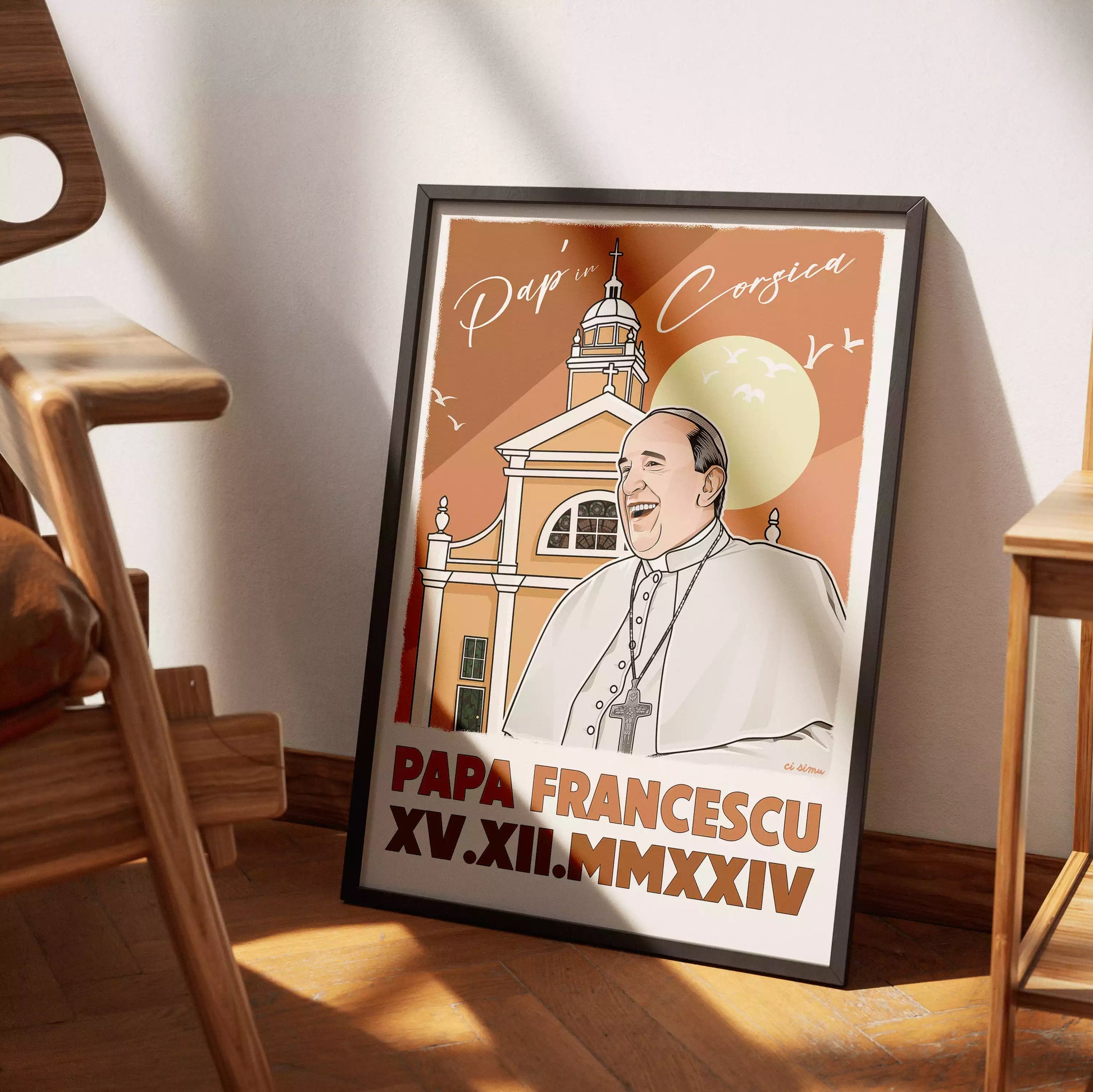 Poster du Pape François en Corse à Ajaccio