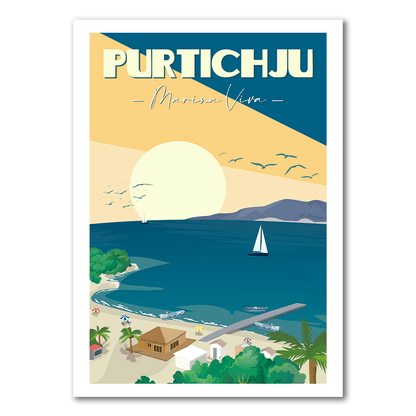 Affiche Corse Porticcio style vintage