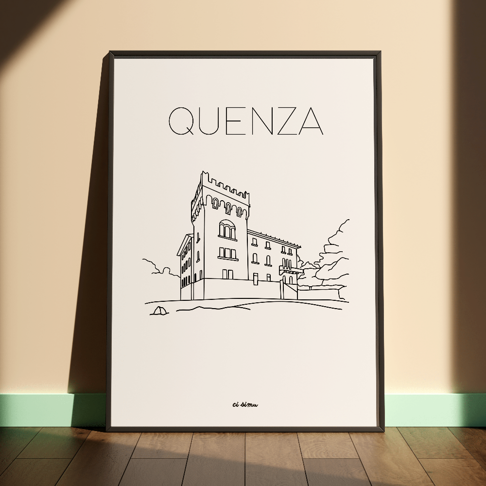 affiche corse quenza chateau peinture art décoratif mural 