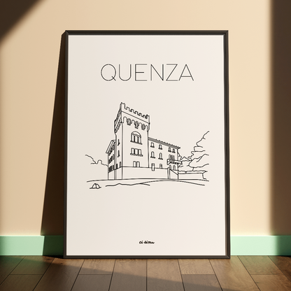 affiche corse quenza chateau peinture art décoratif mural 