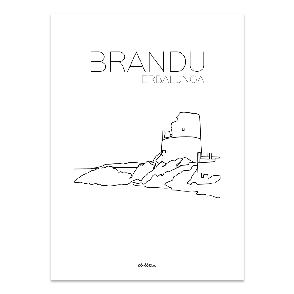 affiche corse noir et blanc Erbalunga