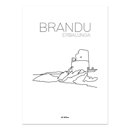 affiche corse noir et blanc Erbalunga