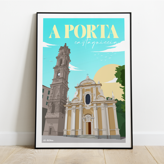 affiche de la porta village corse castagniccia