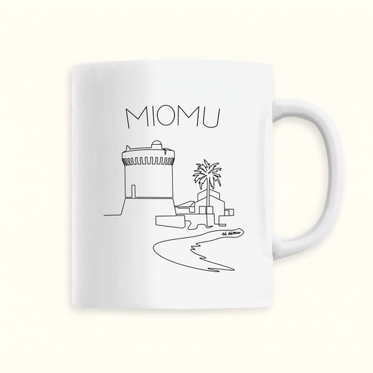 Mug souvenir de Corse avec la tour génoise de Miomo dans le Cap