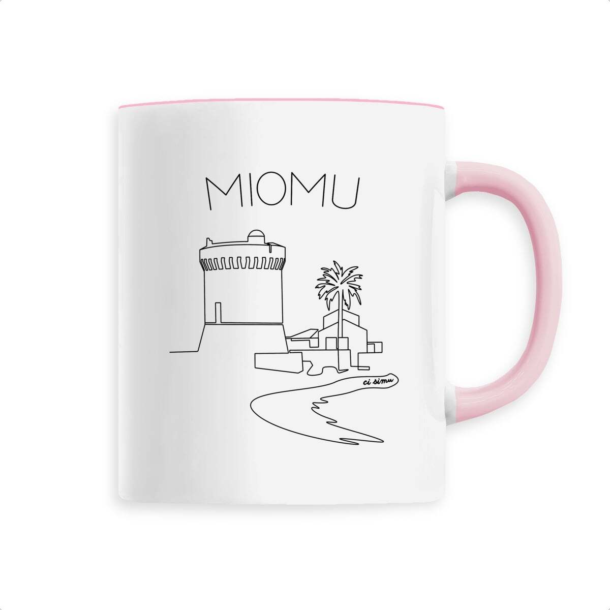 Mug de Miomu rose souvenir île de beauté 