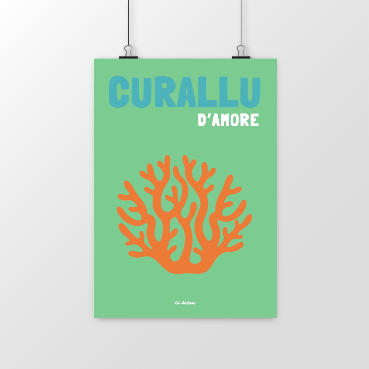 CURALLU affiche corail corse porte bonheur