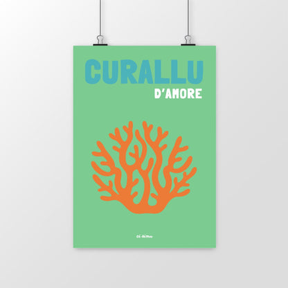 CURALLU affiche corail corse porte bonheur